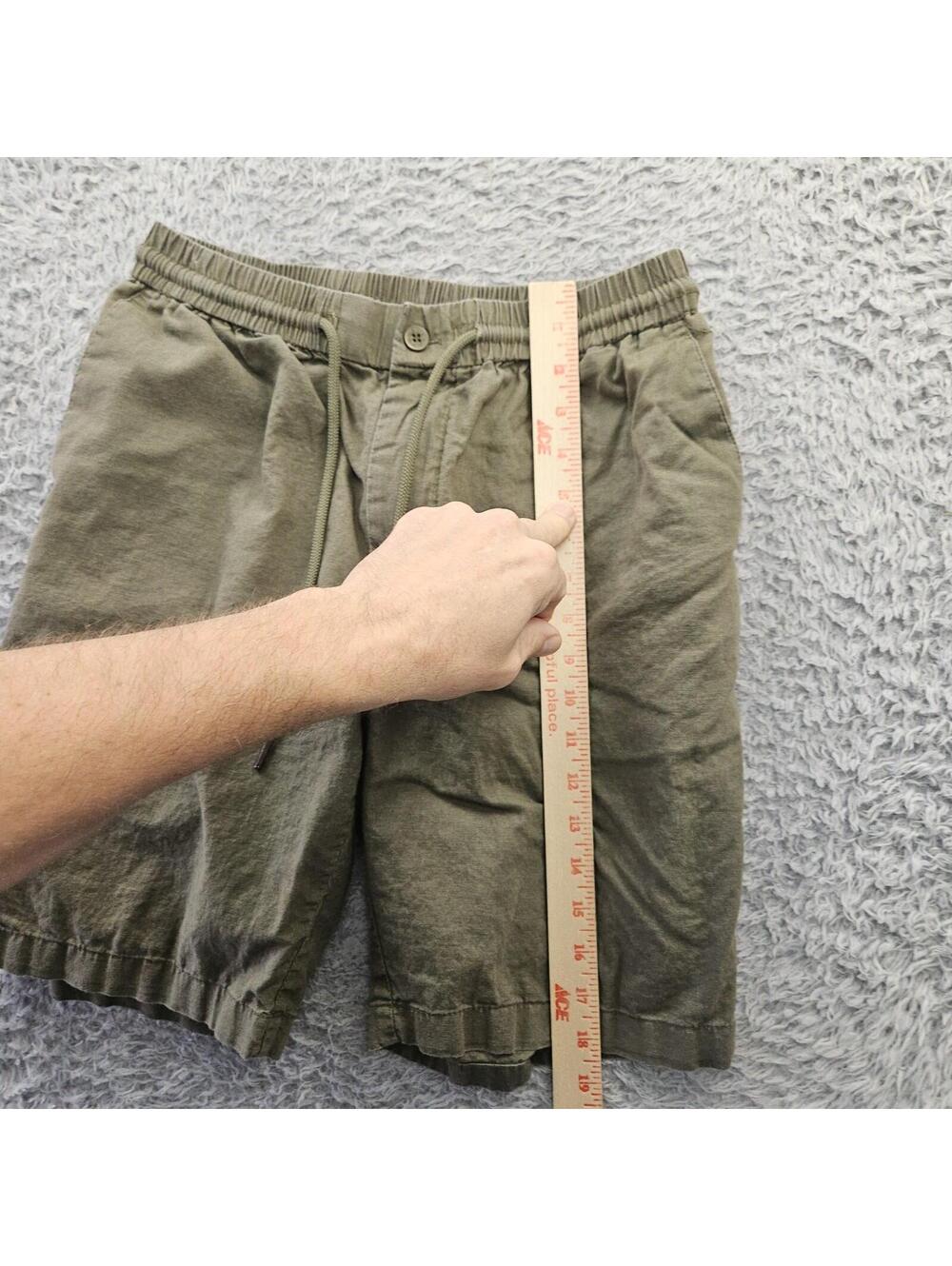 GIVENCHY Shorts 65% Linen Blend Small (Fits 28-32x8) Green Lightweight Drawstrin - Picture 8 of 14